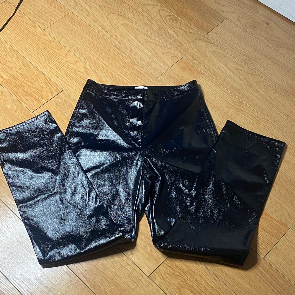Wilfred Black Patent-Look High-Waist Trousers#4
